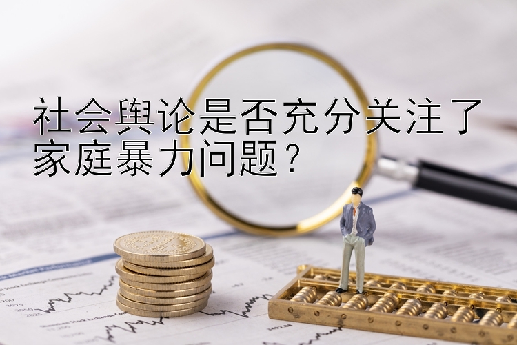 社会舆论是否充分关注了家庭暴力问题？