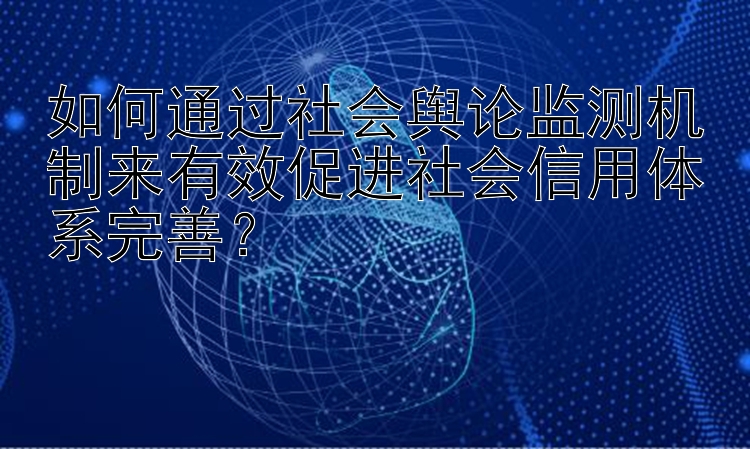 如何通过社会舆论监测机制来有效促进社会信用体系完善？