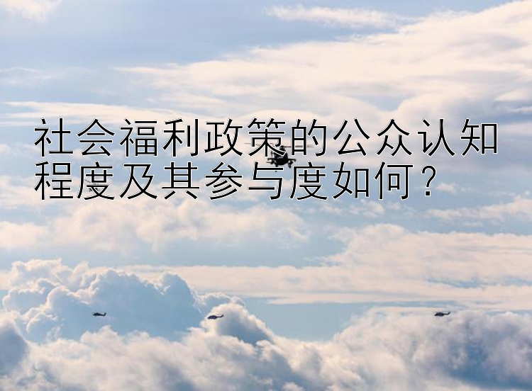 社会福利政策的公众认知程度及其参与度如何？