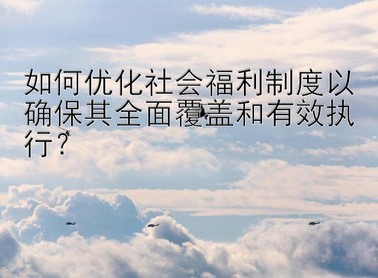 如何优化社会福利制度以确保其全面覆盖和有效执行？